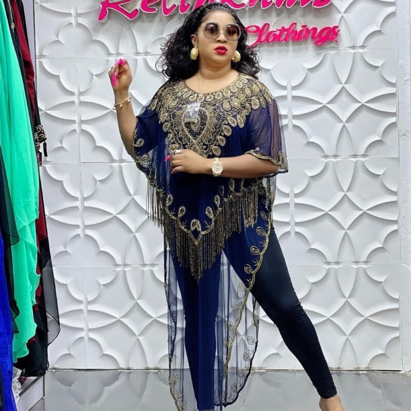 Midnight Majesty Indian Kap Dress for Party and Special Occasions
